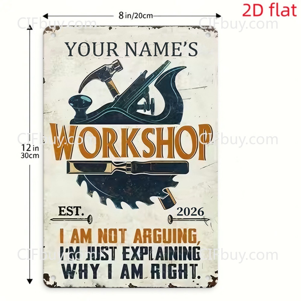 Letrero Metálico Personalizado - Workshop Tools And Names reseña y precio